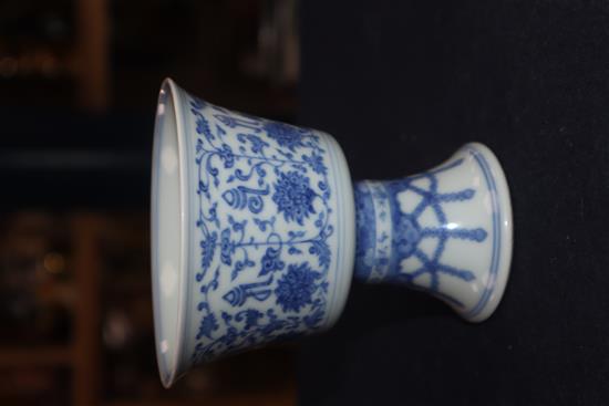 A late 19th century Chinese stem cup height 10cm